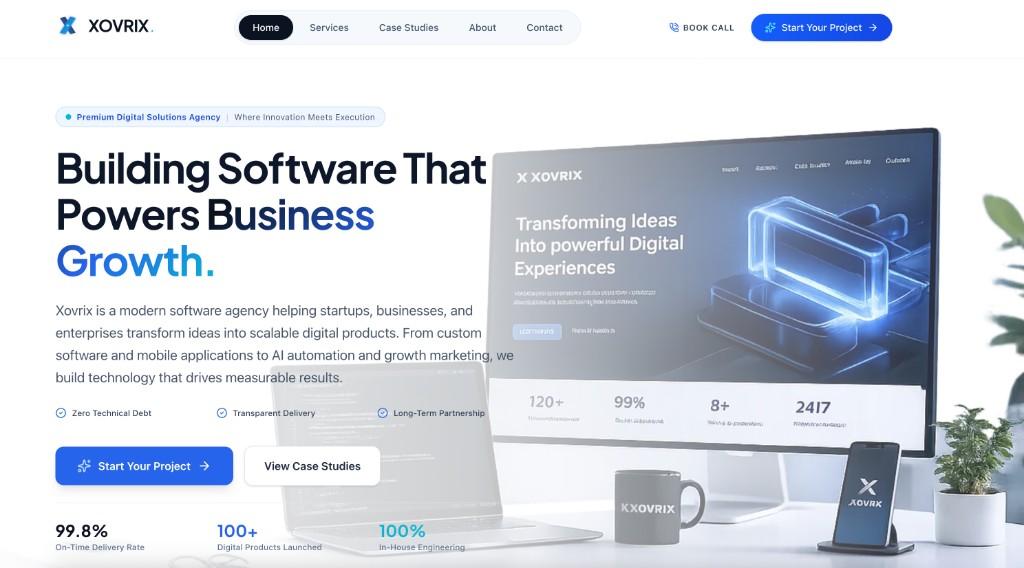 Xovrix — Premium Digital Solutions Agency. Building software that powers business growth.